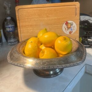 Vintage SilverCraft EPNS Silver Plated Pedestal FRUIT Dish Decorative 11.5” X 4”